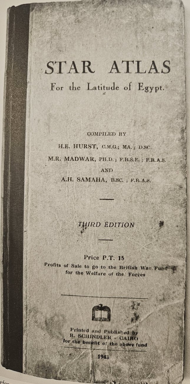 Star Atlas for the Latitude of Egypt, third edition, Cairo 1943