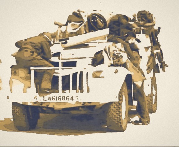 LRDG patrol truck &mdash; gouache study