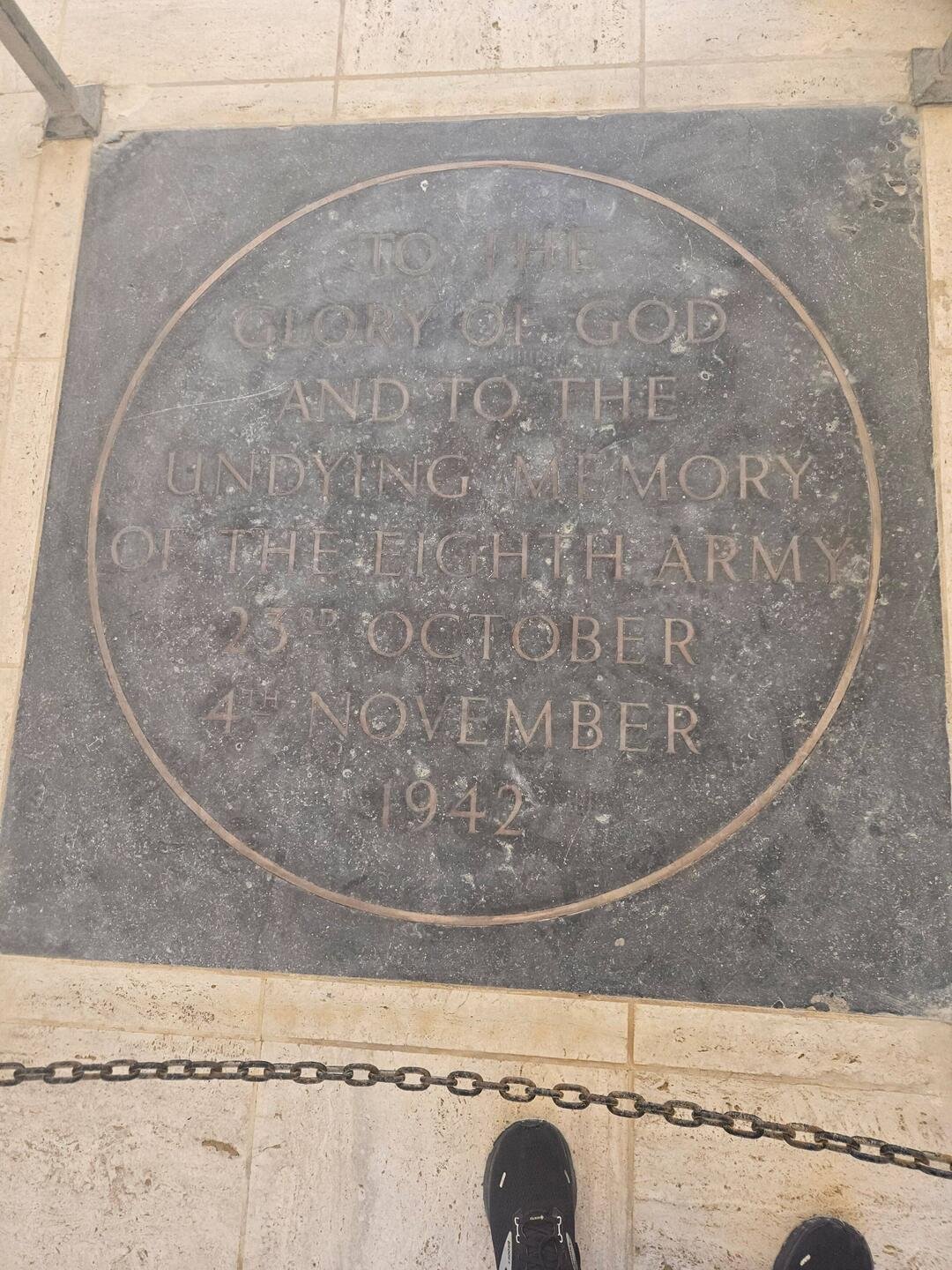 The Eighth Army memorial stone, El Alamein — 23 October to 4 November 1942