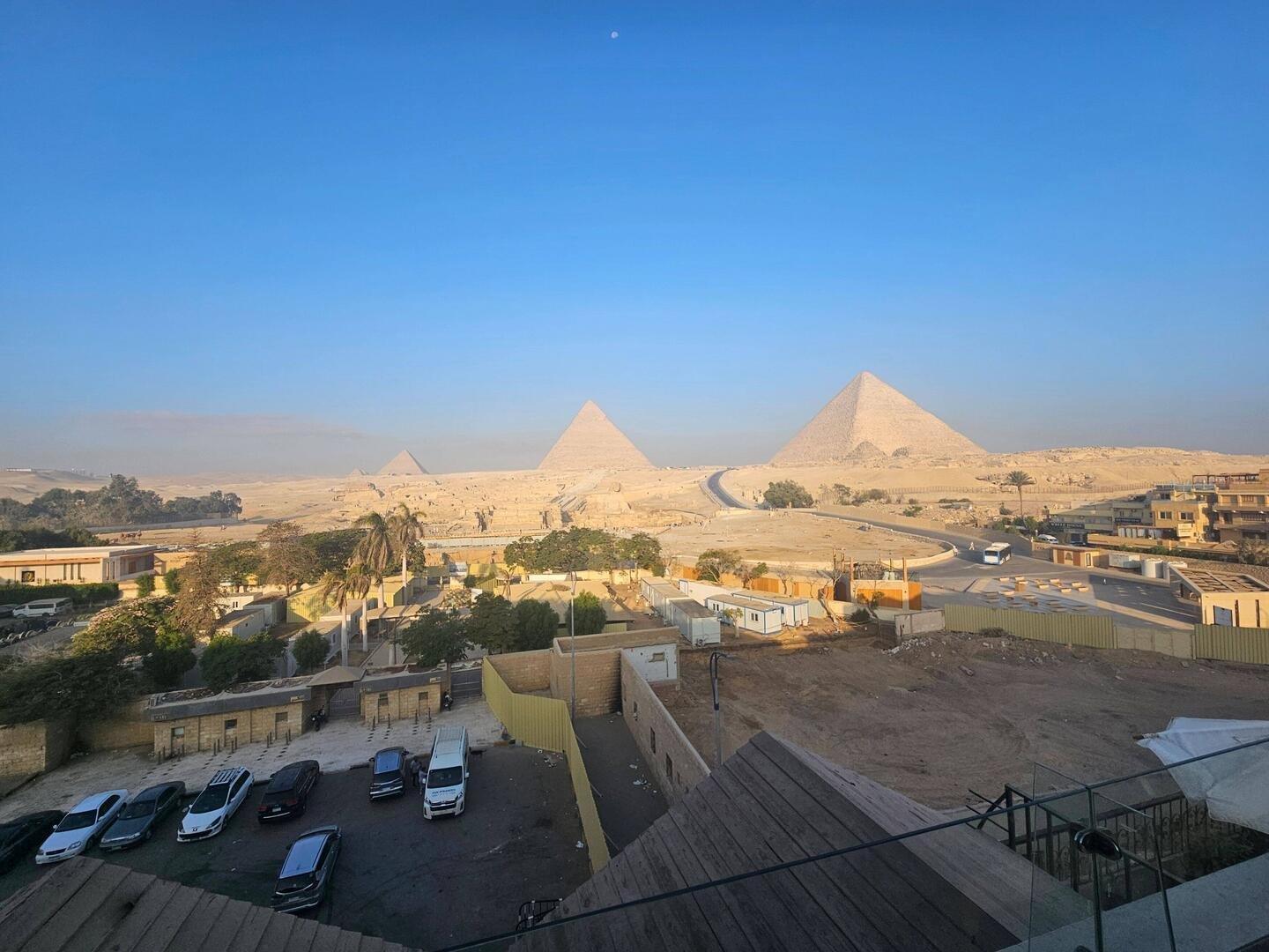 The Pyramids of Giza in the early morning