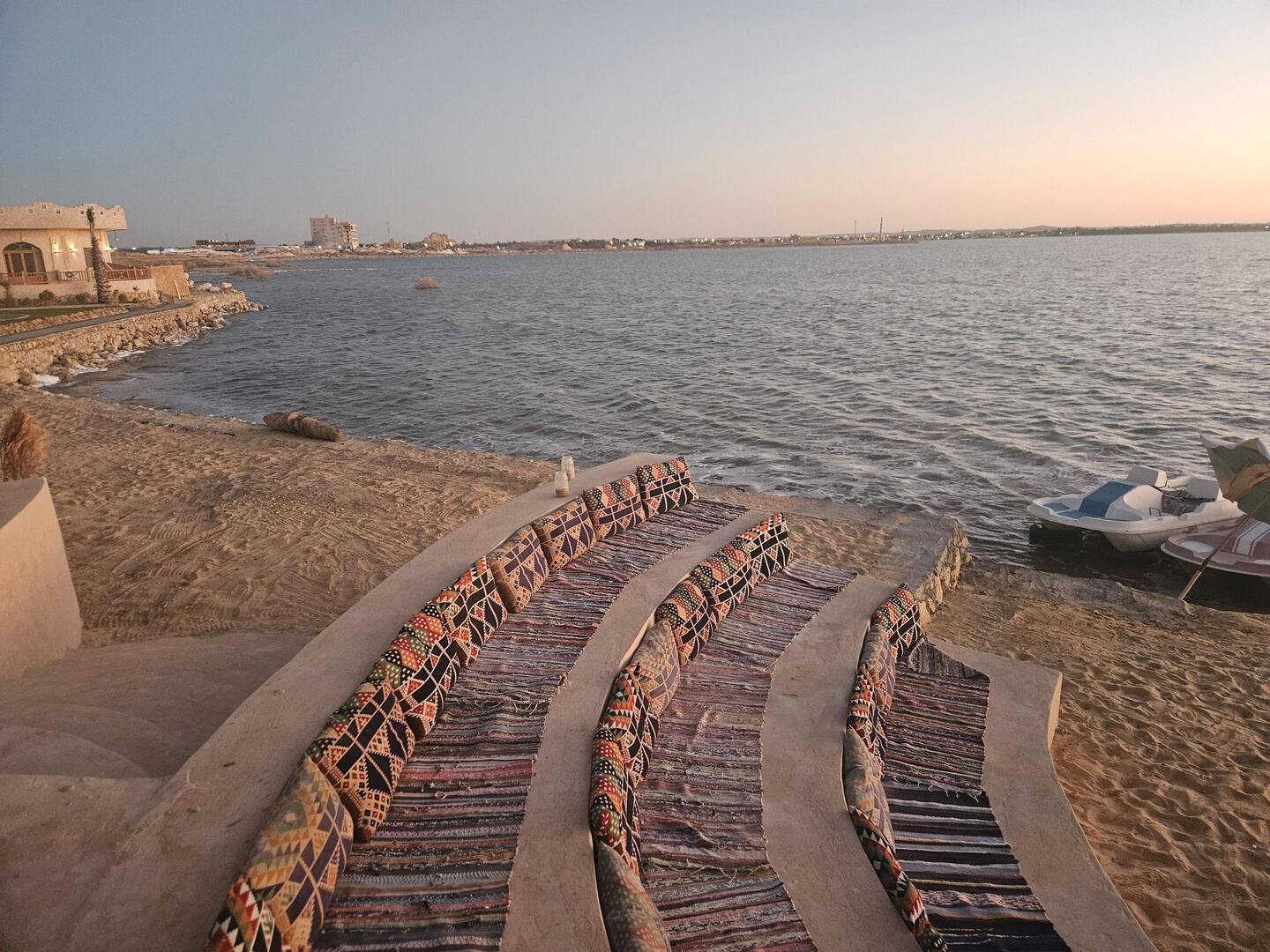 Beside the water at Siwa Oasis, at dusk